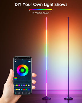 Uocub Corner Floor Lamp timer feature automates on/off for convenient evenings