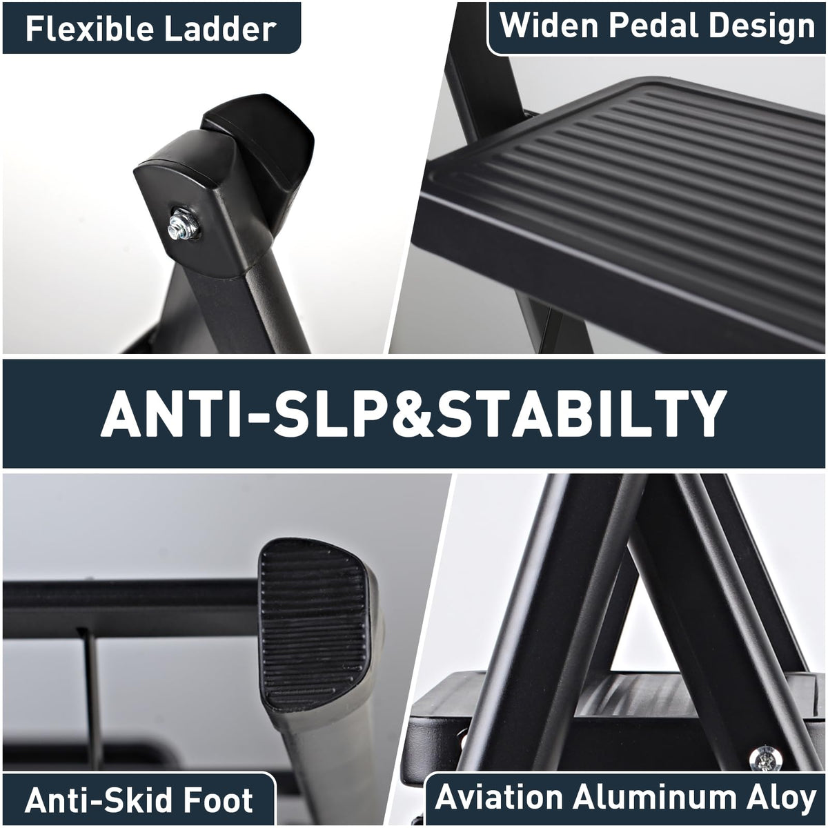 Compact folding design of the Uoisihur ladder saves space at home.