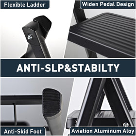 Compact folding design of the Uoisihur ladder saves space at home.
