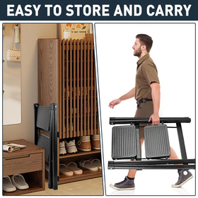 Uoisihur 2-step ladder with sturdy triangle-frame for stability.
