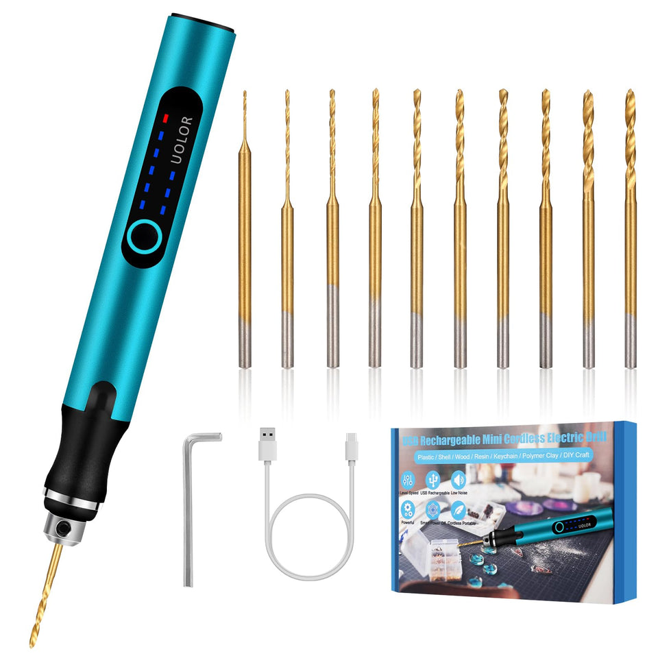 Uolor 3-speed cordless mini drill pen for precise jewelry and craft works