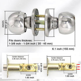 UONIKA ball knob key side view shows dedicated key for exterior access.