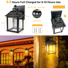 UOOIUMOY solar wall light installed for porch and garage use.