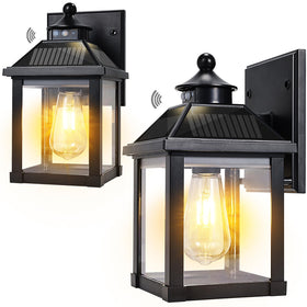 UOOIUMOY solar wall light solar panel recharges under sun for nightly glow.