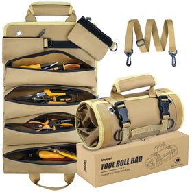 Uopyeri roll-up tool bag, rolled closed for compact storage.
