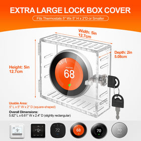Upifen thermostat lock box square front view emphasizes discreet wall mount