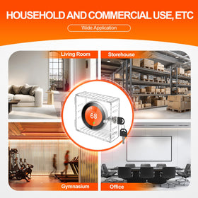 Upifen thermostat lock box square no-screw install option highlights nano glue method