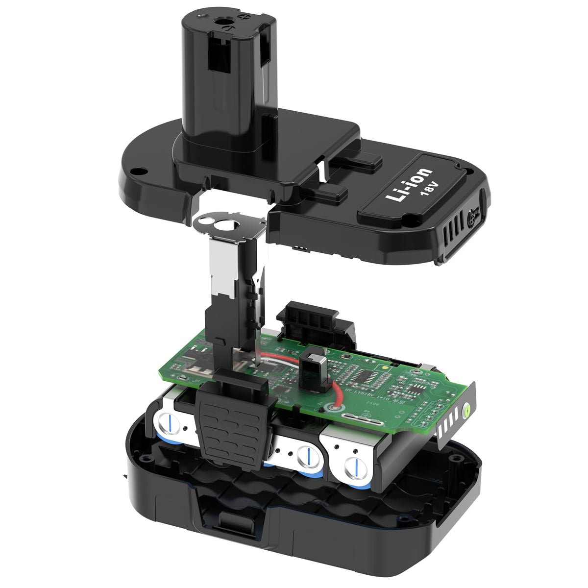 UPJONSIM 18V charger front view demonstrates quick recharge for seamless work.
