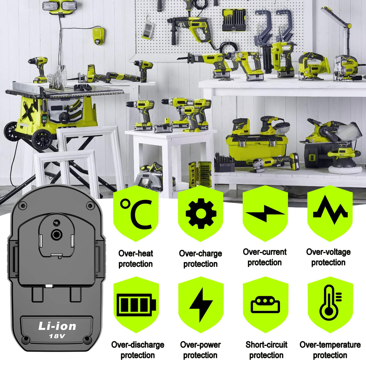 UPJONSIM LED indicator on battery shows power status at a glance.