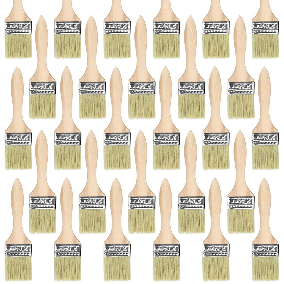 UPlama 48-pack 2-inch brushes with wood handles for broad, even coverage.