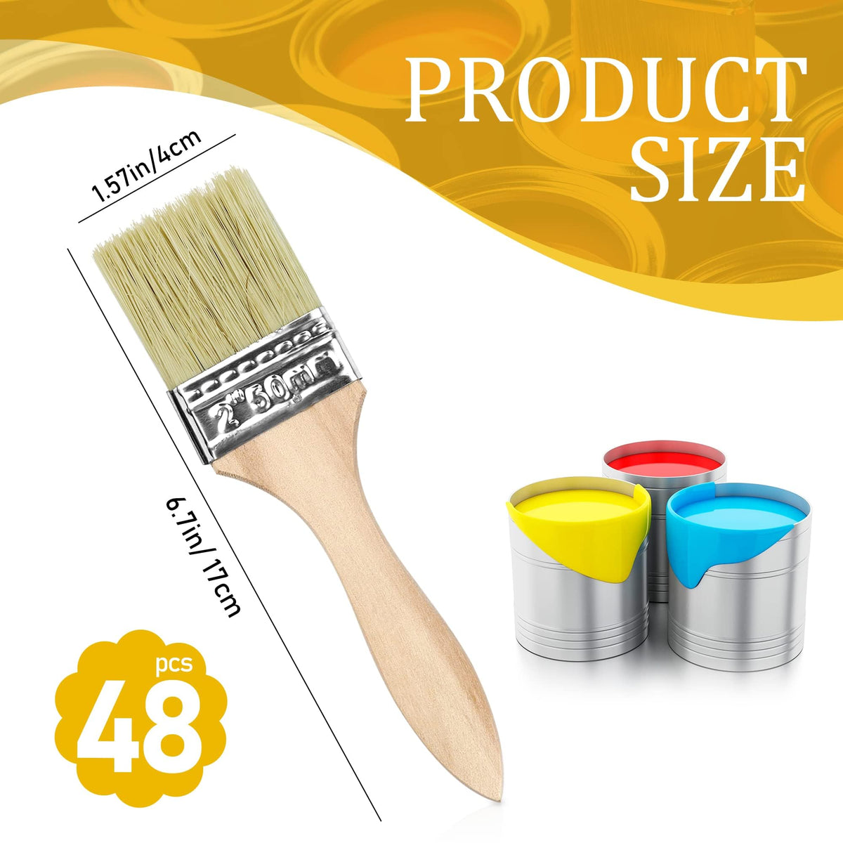 Close-up bristles show sturdy chip brushes for smooth, consistent application.