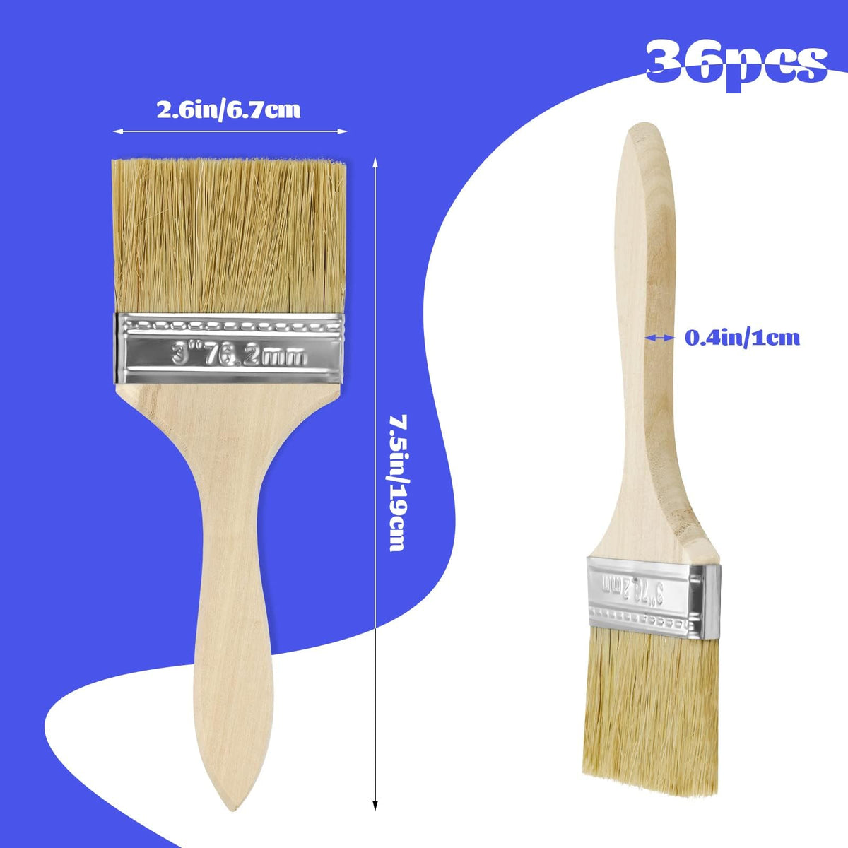 UPlama chip brush application for versatile painting across wood, metal, and canvas.