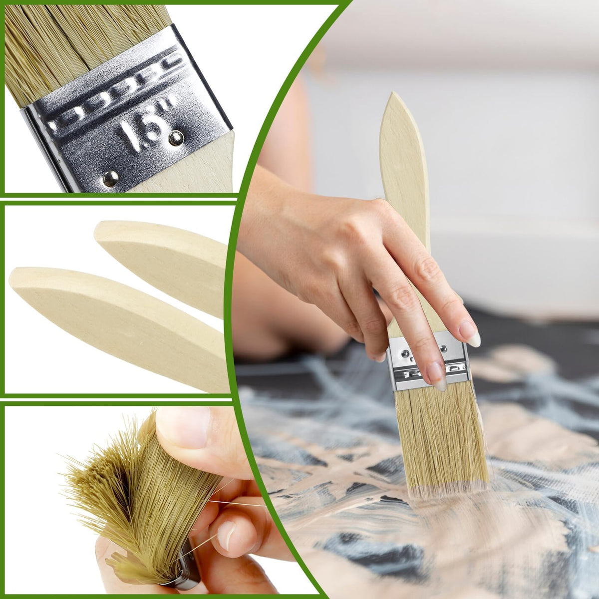 UPlama brush close-up shows a secure ferrule for durable performance.