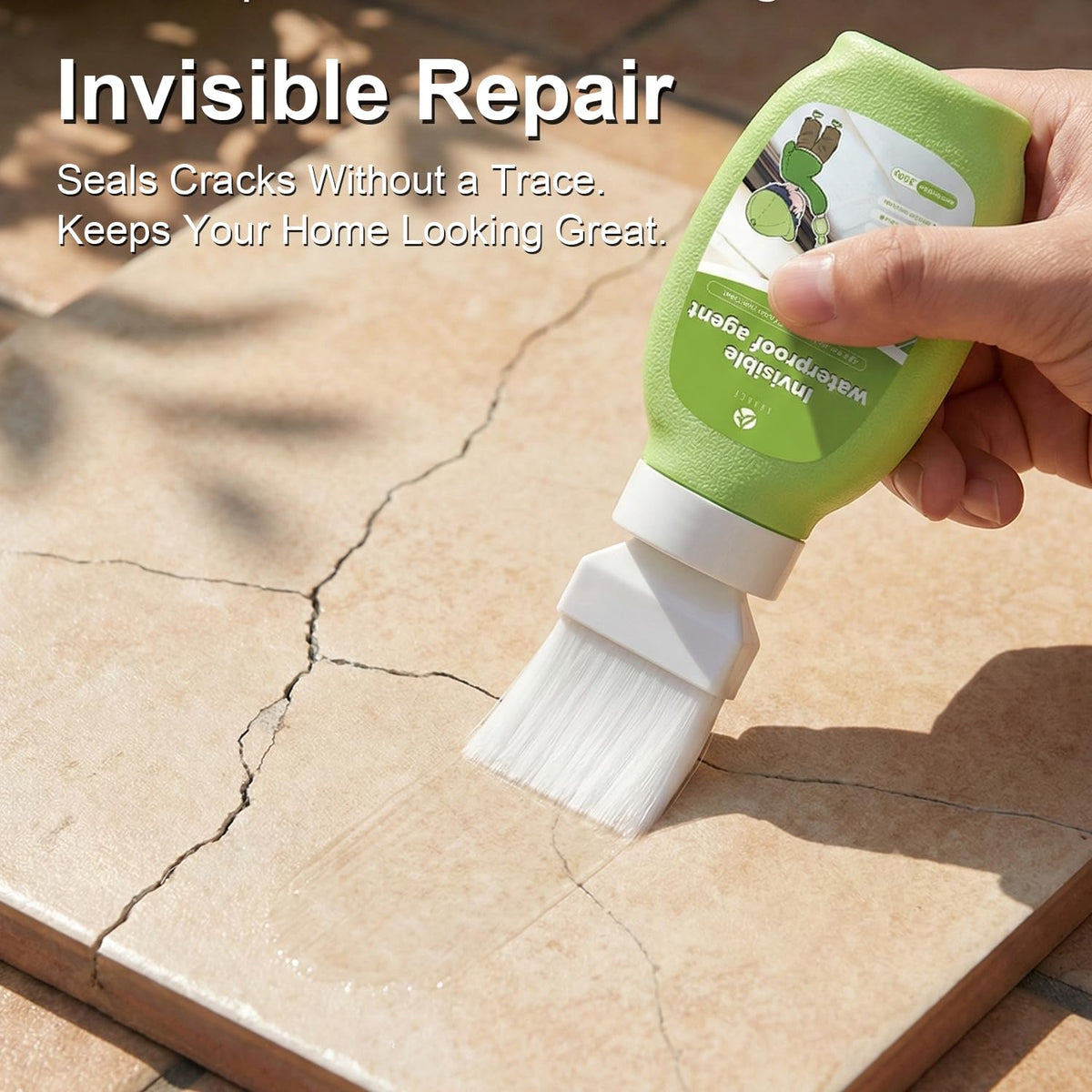 Uprosdik sealant dries clear, preserving tile, glass, and stone appearance.