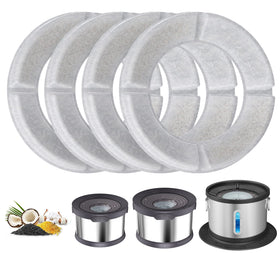 UPSKY 4-pack replacement filters for 8L round dog bowl ensure clean water