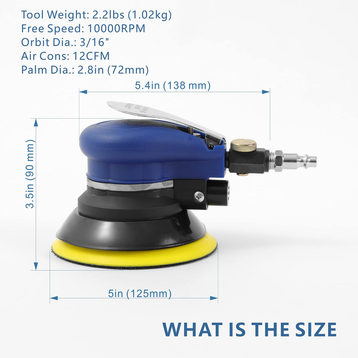 UPWOOD sander side view, compact palm tool for precise sanding on curves