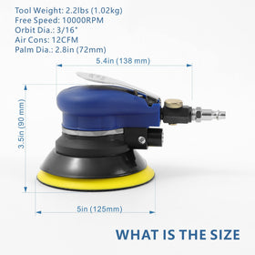 UPWOOD sander side view, compact palm tool for precise sanding on curves