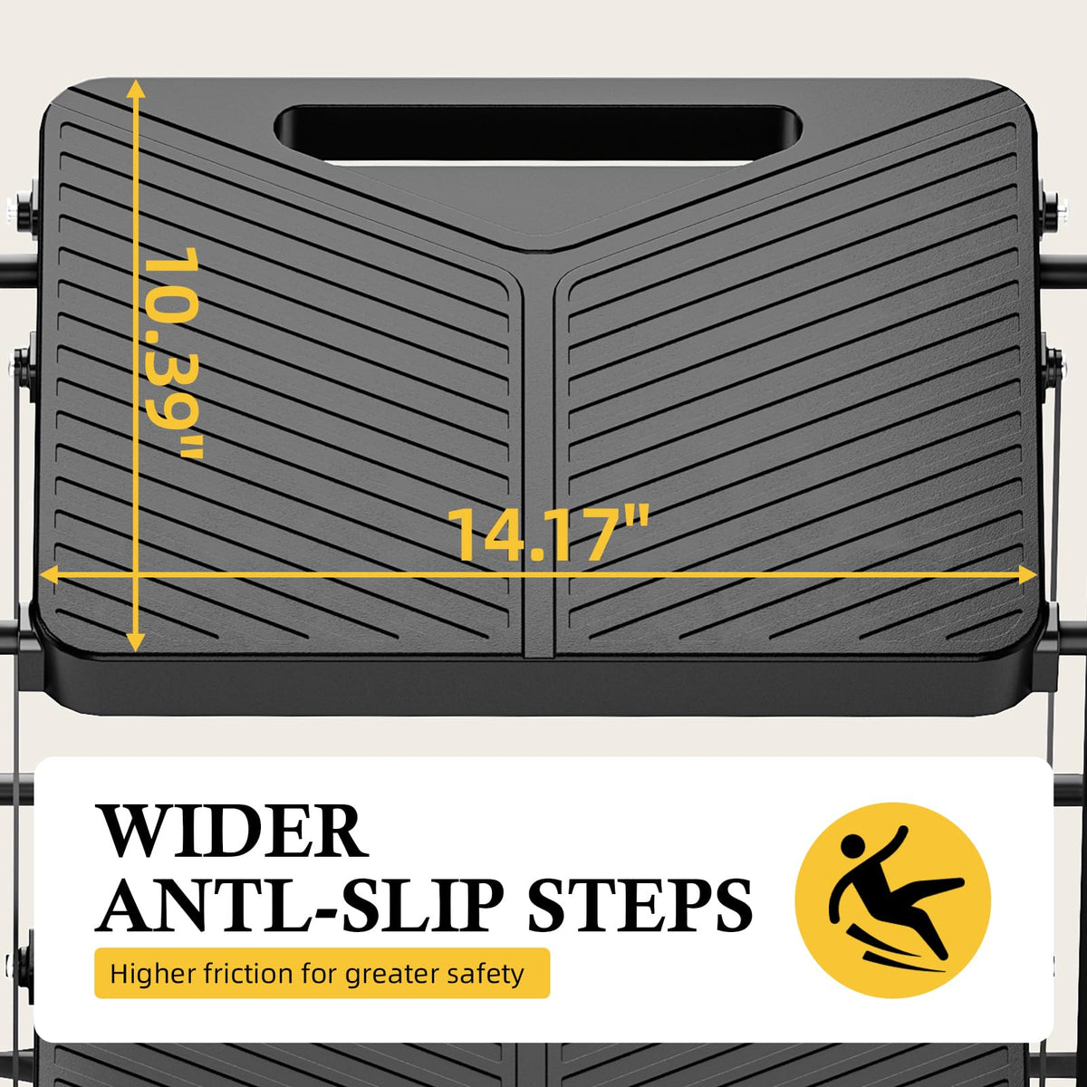 Urackify 4 Step Ladder folded-compact demonstrates easy storage in tight spaces.