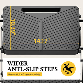 Urackify 4 Step Ladder folded-compact demonstrates easy storage in tight spaces.