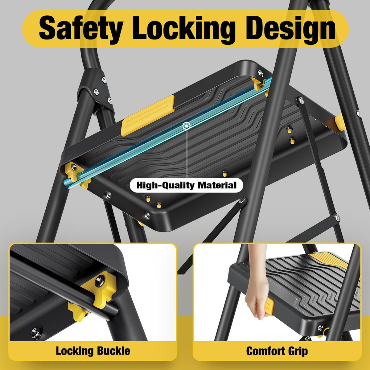 Urackify folded stance ready image shows convenient storage in closet or pantry.