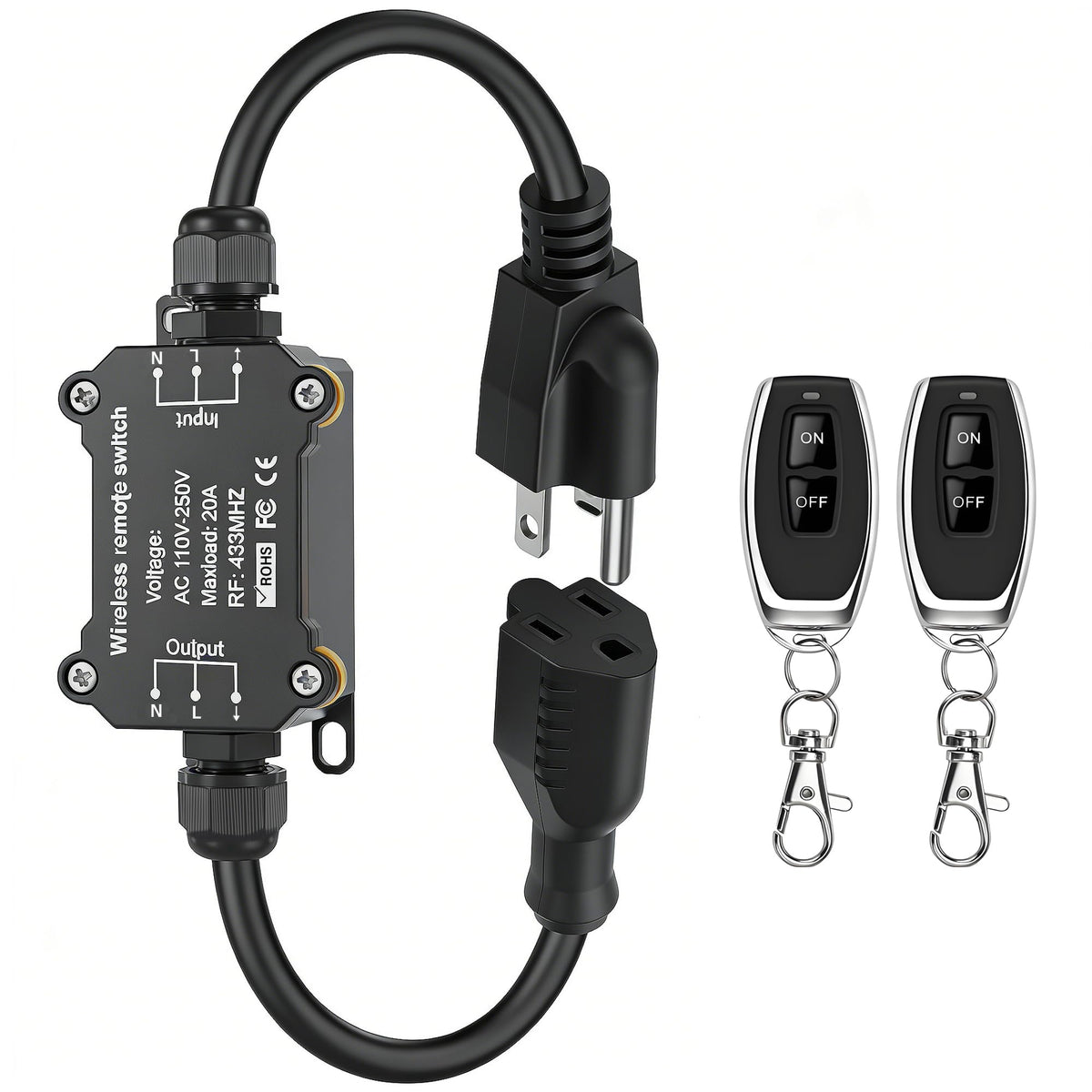 URANT AC110V remote switch outdoors with IP67 waterproof seal for exterior lighting.