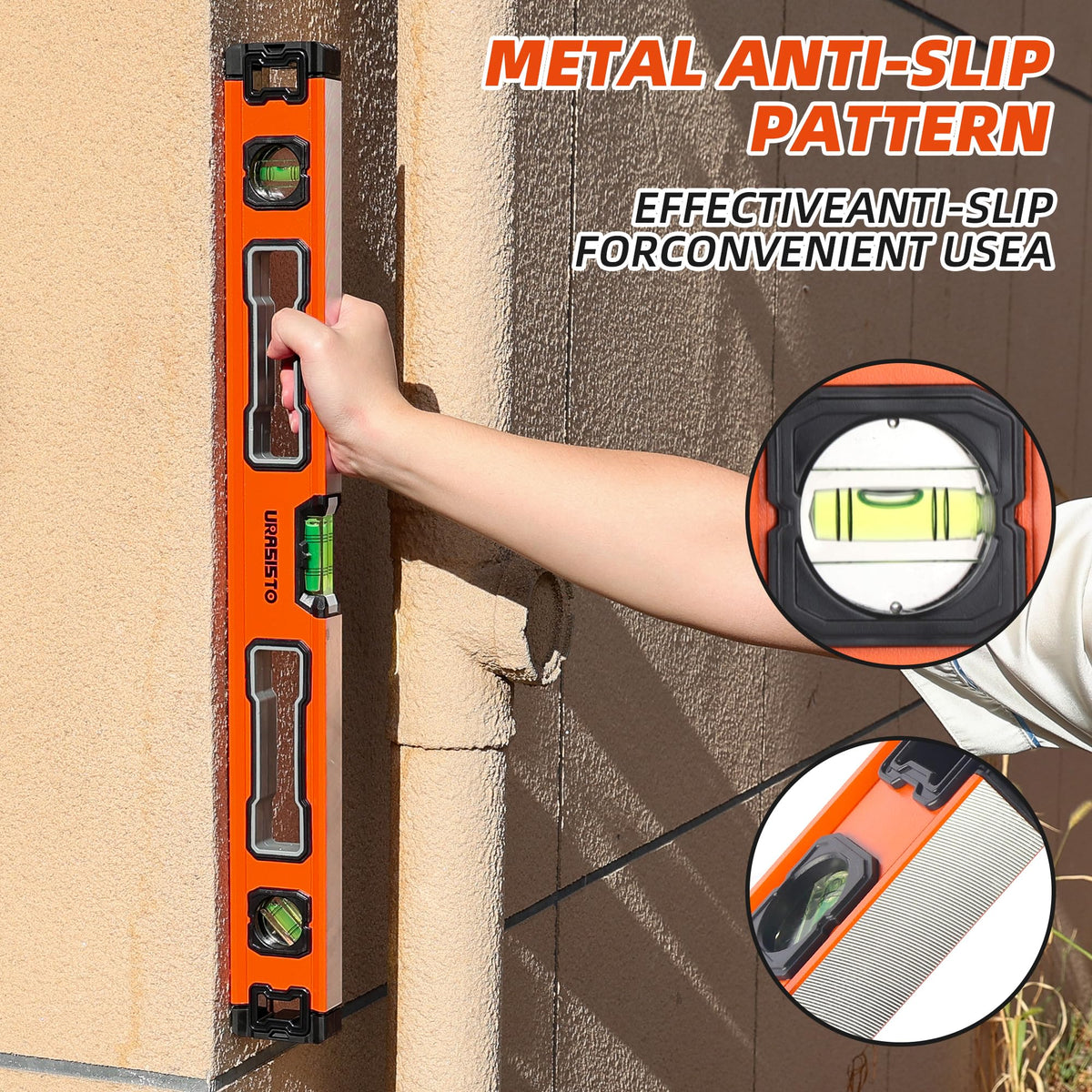 URASISTO 5-piece level 32-inch with 90° vial for square layouts