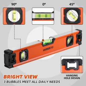 URASISTO magnetic torpedo level secures to metal surfaces