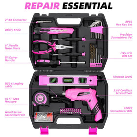 URASISTO pink cordless screwdriver ideal for quick assembly tasks