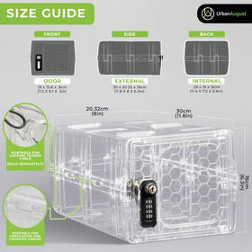 Urban August lock box crafted from shatter-proof polycarbonate for durability.