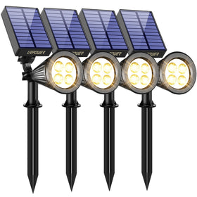 URPOWER solar lights outdoor spotlights package for easy yard installation and night lighting