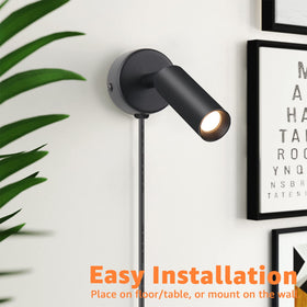 URTOM compact 3W LED spotlight saves space with bright yet soft light.