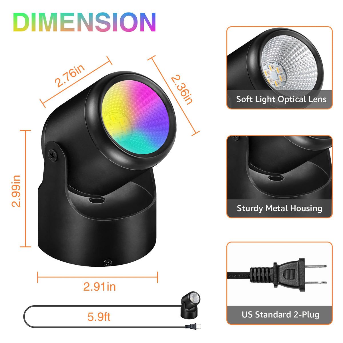 URTOM 3-level dimming to tailor brightness.