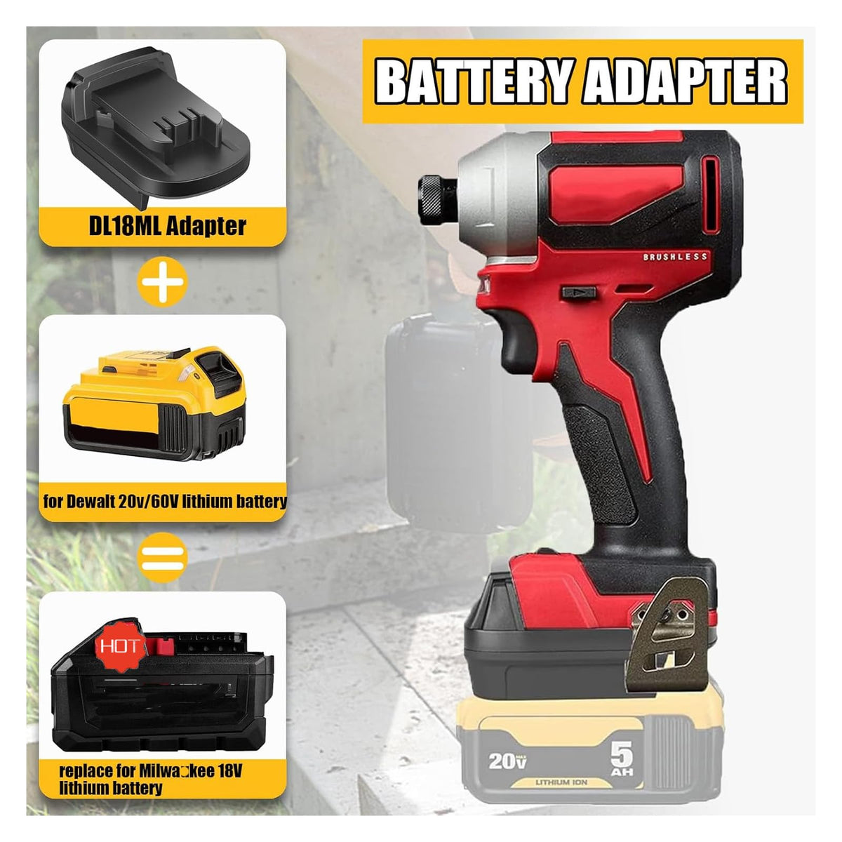 URUN Dewalt 20V battery compatibility shows broad Dewalt battery support