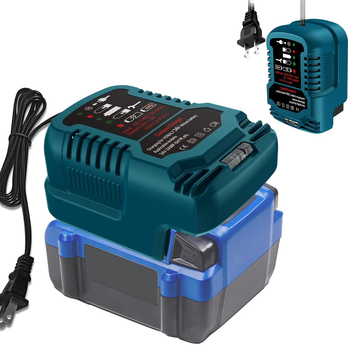 URUN fast charger for Kobalt 24V with cooling fan ensures safer long charging sessions.