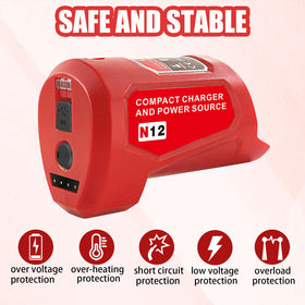 URUN M-12 compatible with Milwaukee 12V batteries for flexible power options