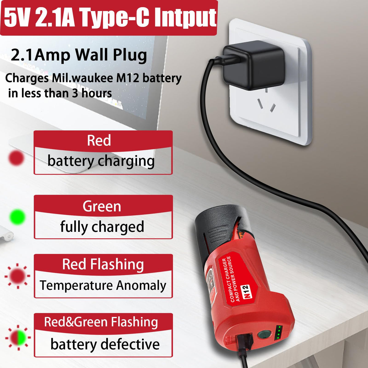 URUN M-12 with USB 5V port keeps devices powered during outdoor trips