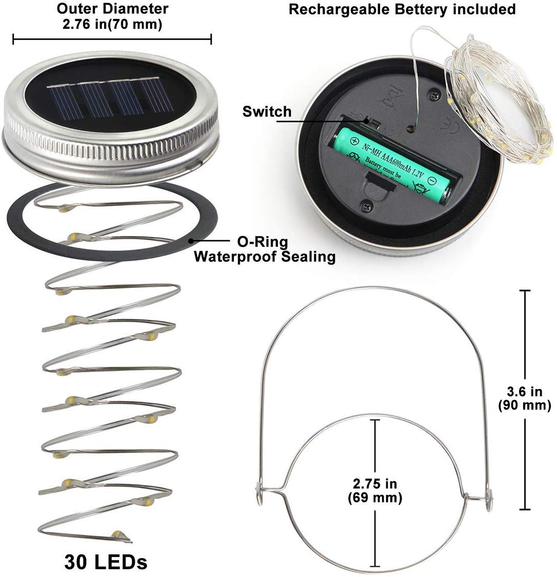 Urvoix solar mason jar lights charge in sun for longer outdoor use.