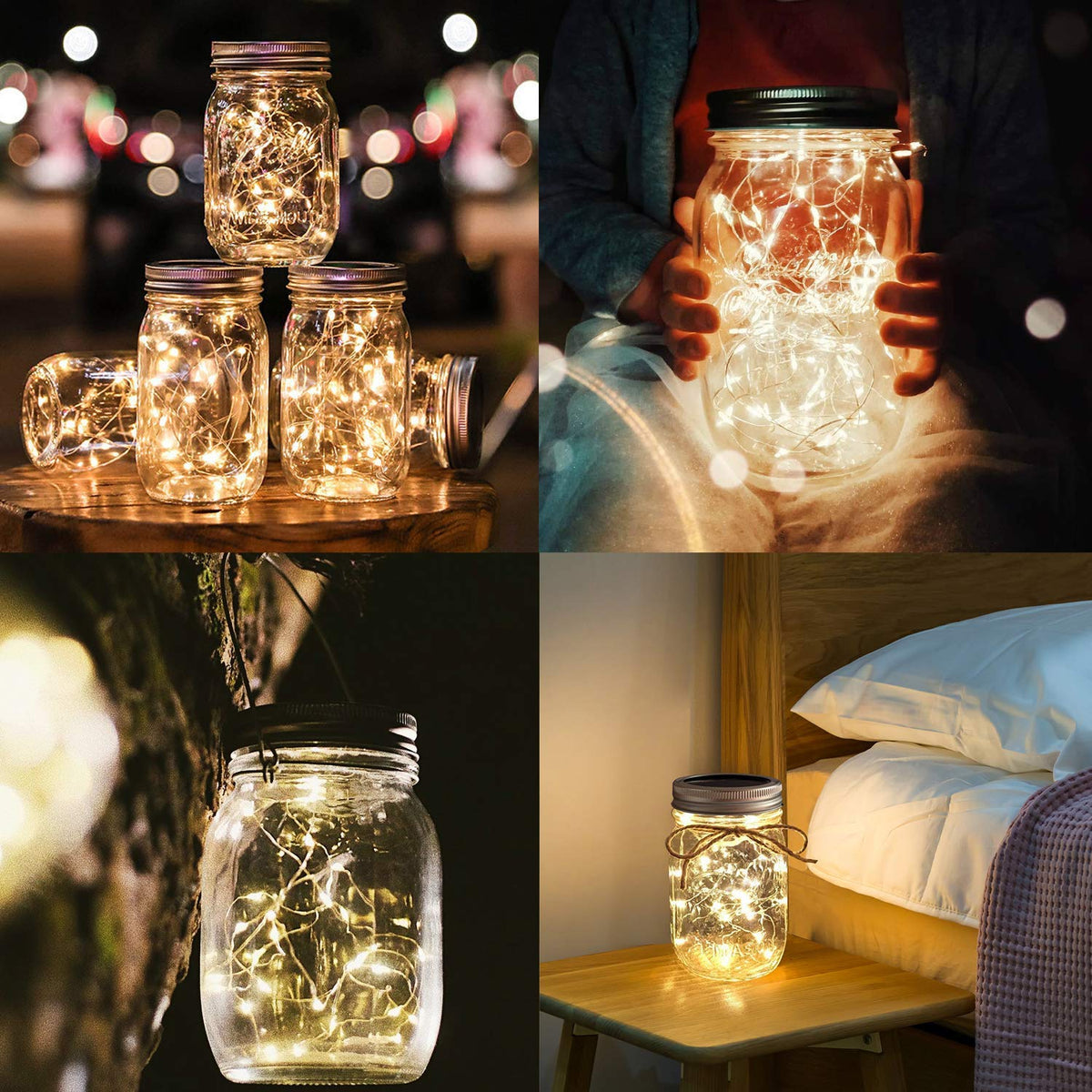 Urvoix solar mason jar lights waterproof design withstands rain and snow.