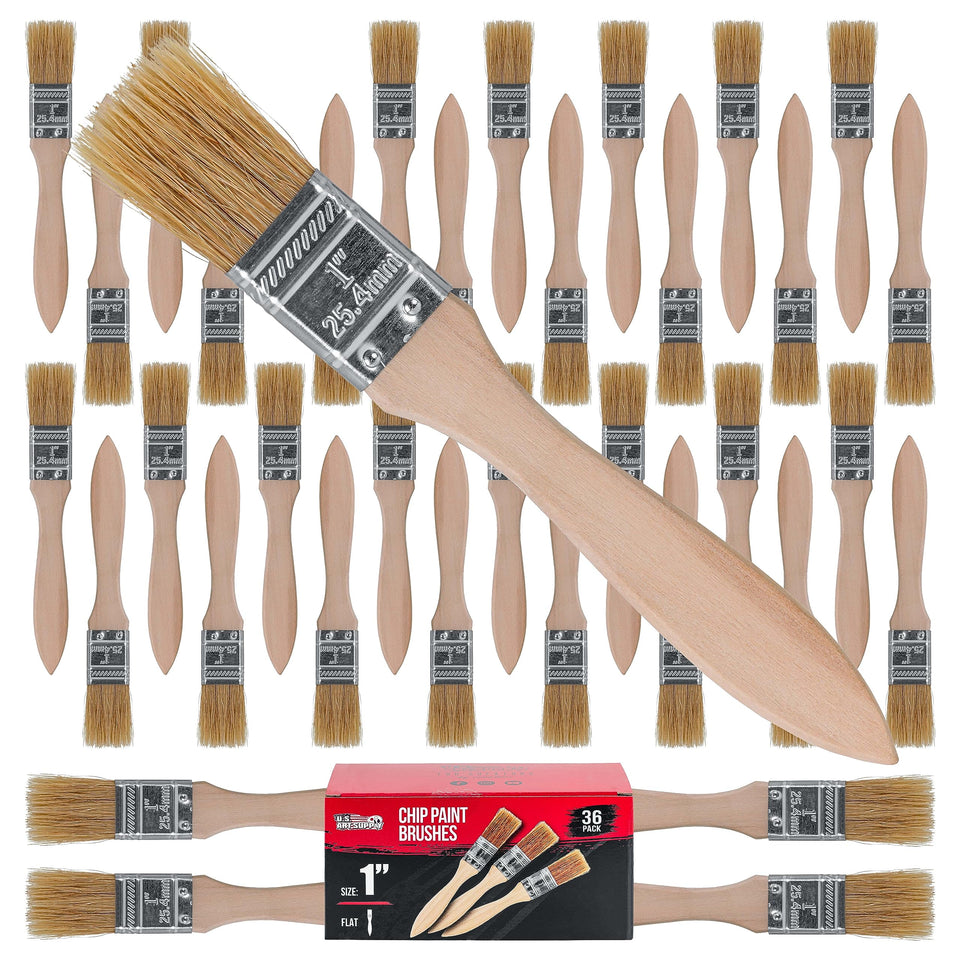 US Art Supply 36-pack 1in brushes for versatile painting projects.