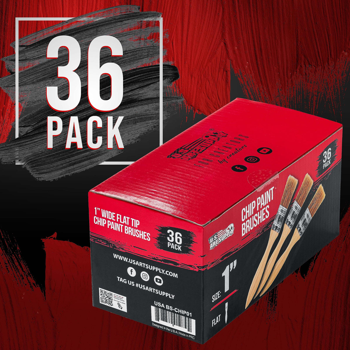 US Art Supply brushes have tin ferrules for secure bristle retention.