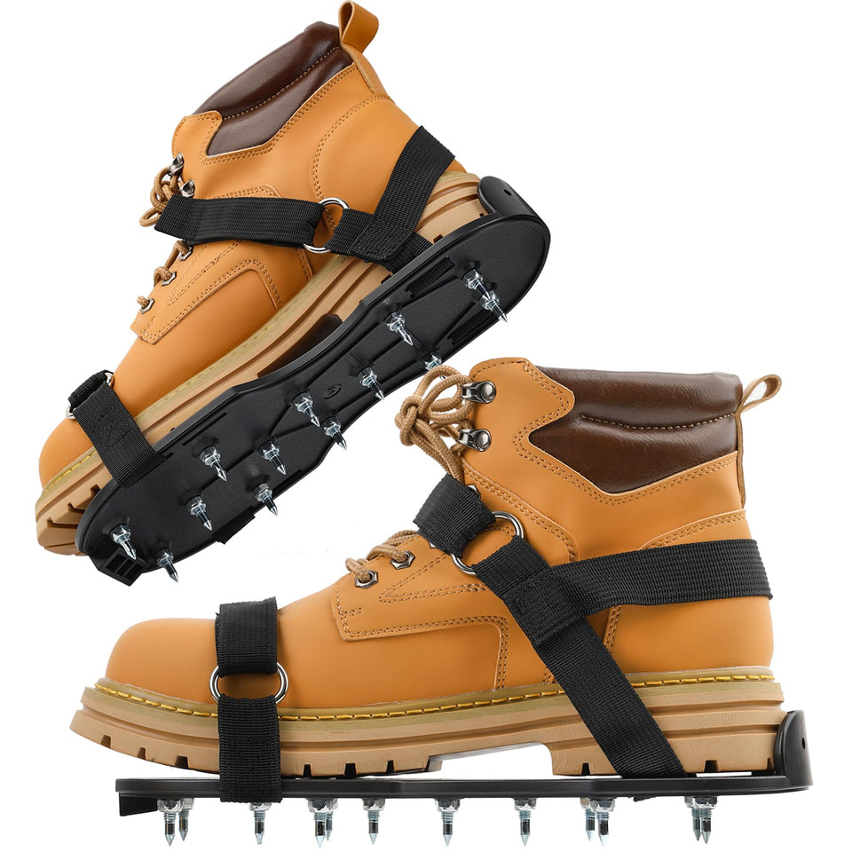 US:E spike shoes for epoxy flooring setup provide stable traction during application