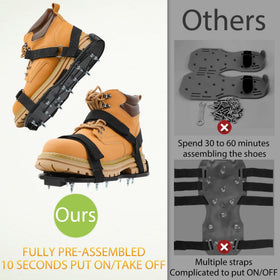 US:E spike shoes with Velcro straps ensure secure fit and quick adjustments