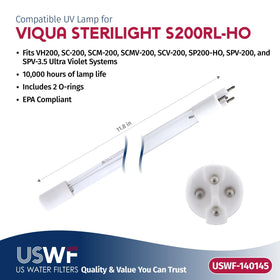 S200RL-HO UV lamp with O-rings ensures a reliable seal during swap