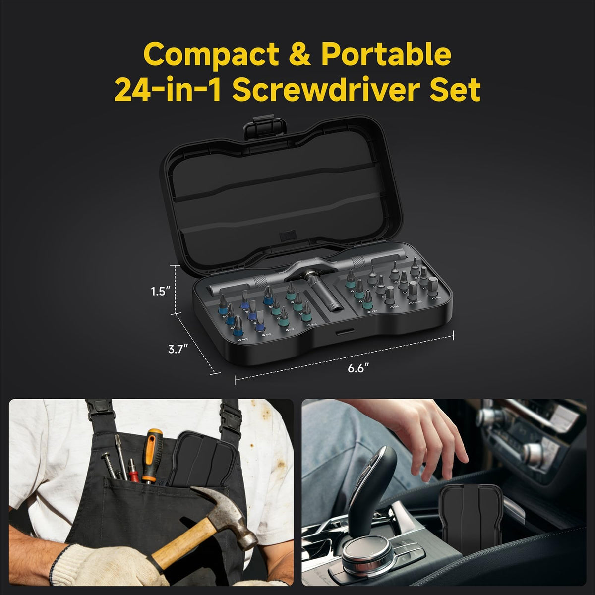 USUAUU 24-bit collection includes PH, SL, Torx and hex bits
