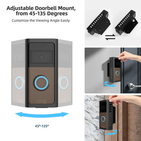 USUAUU 45–135 degree angle adjustment for optimal doorbell view