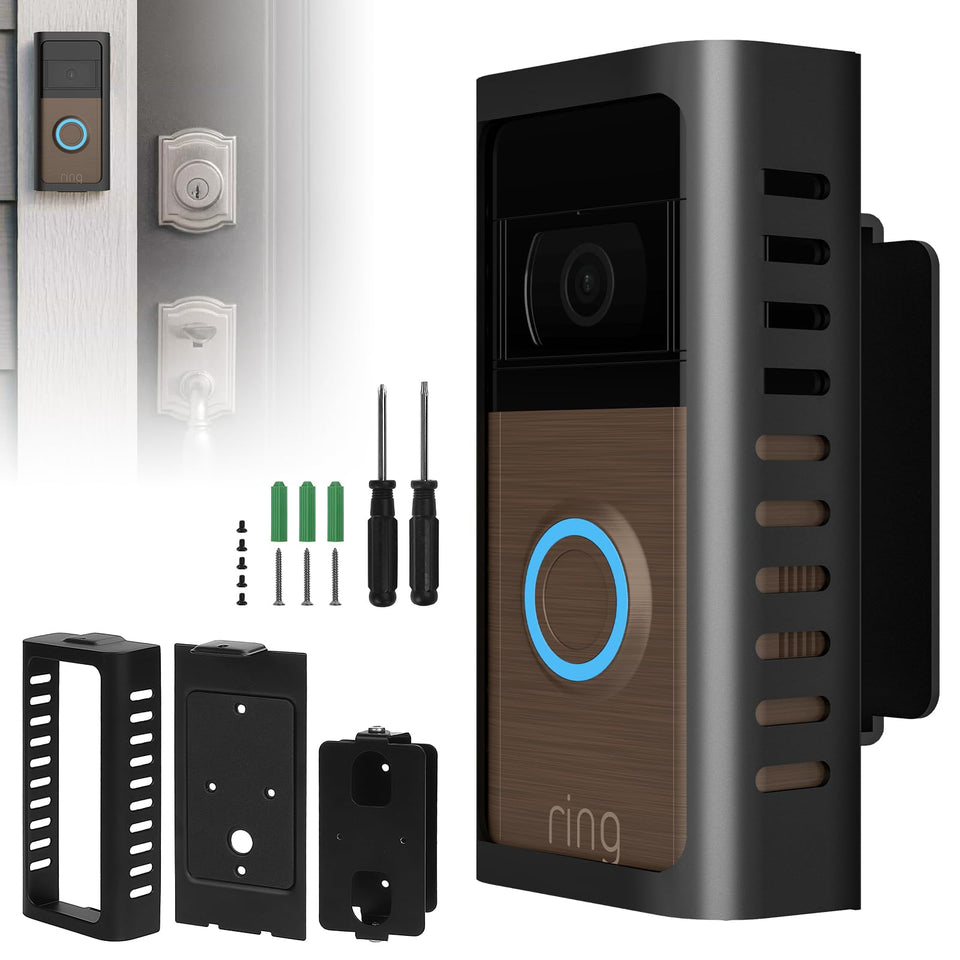 USUAUU Ring doorbell mount front view shows solid all-metal construction and weather resilience