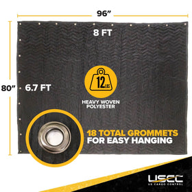 US Cargo Control 96x80 blanket with eighteen grommets for easy hanging