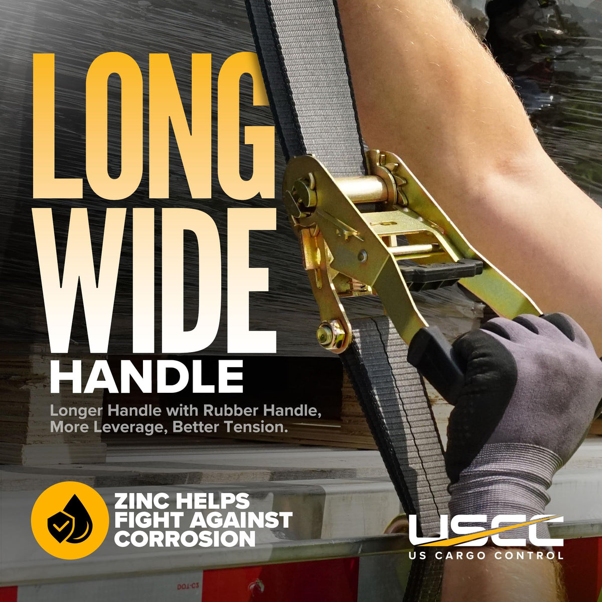 US Cargo Control Blackline hardware is zinc-coated for lasting durability