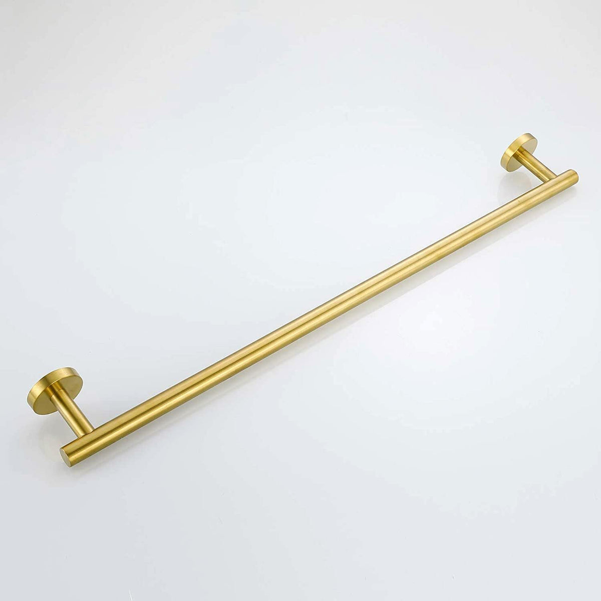 USHOWER brushed gold towel bar in a stylish bathroom setup