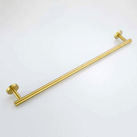 USHOWER brushed gold towel bar in a stylish bathroom setup
